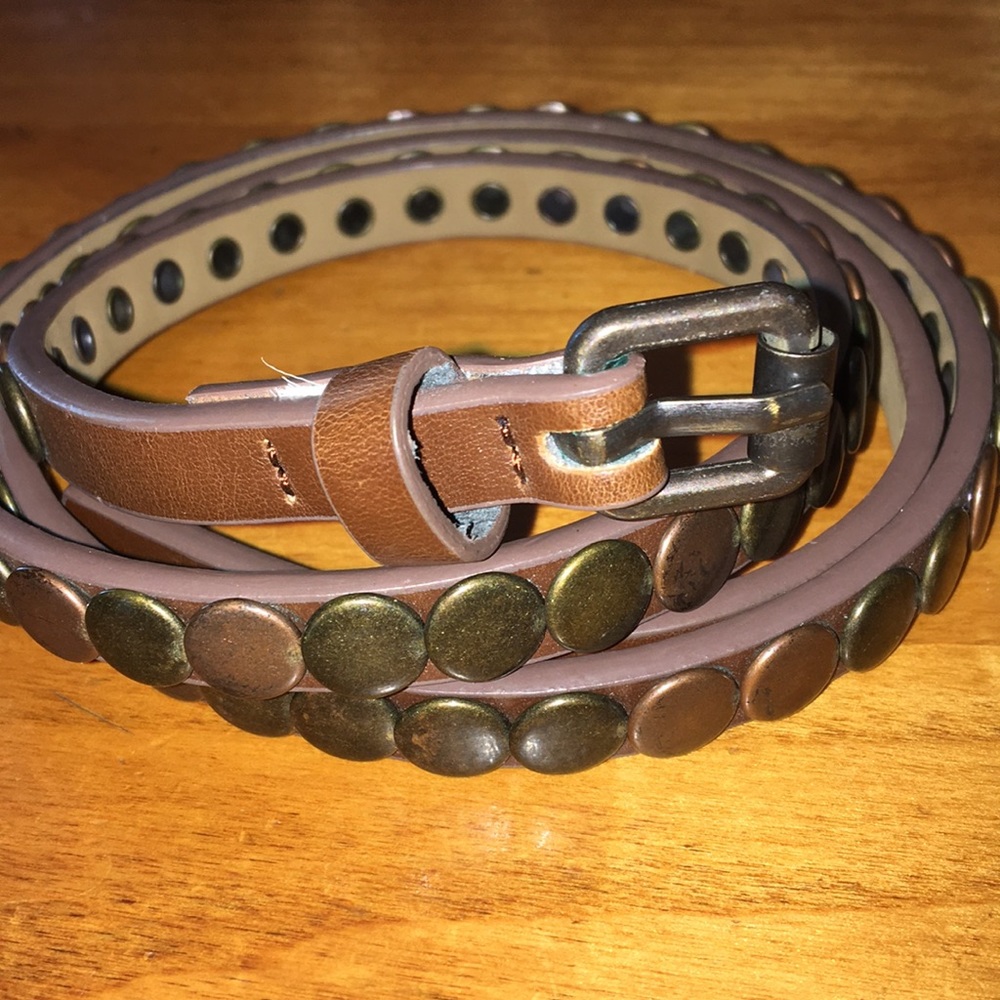 Belt with Bronze metal buttons